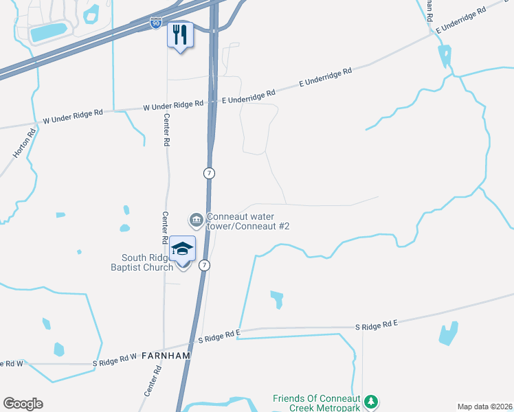 map of restaurants, bars, coffee shops, grocery stores, and more near in Conneaut