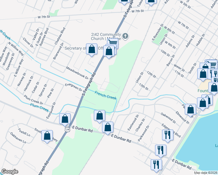 map of restaurants, bars, coffee shops, grocery stores, and more near 5310 Volterra Drive in Monroe