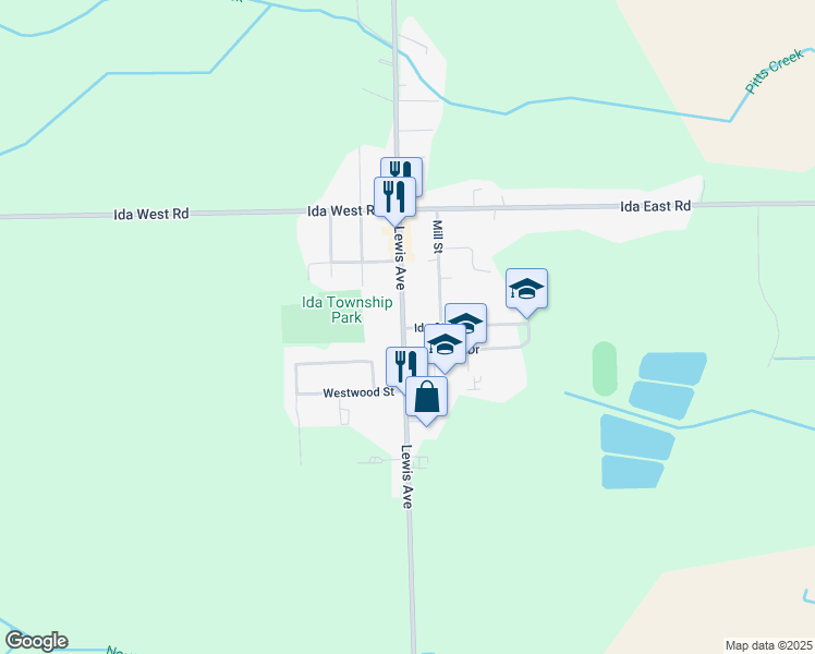 map of restaurants, bars, coffee shops, grocery stores, and more near 8125 Ida Street in Ida