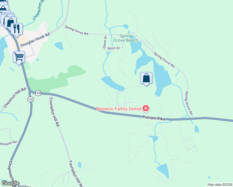 map of restaurants, bars, coffee shops, grocery stores, and more near 41 Vernon Drive in Glocester