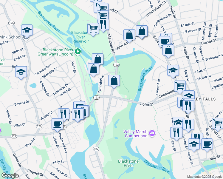 map of restaurants, bars, coffee shops, grocery stores, and more near 1683 Lonsdale Avenue in Lincoln