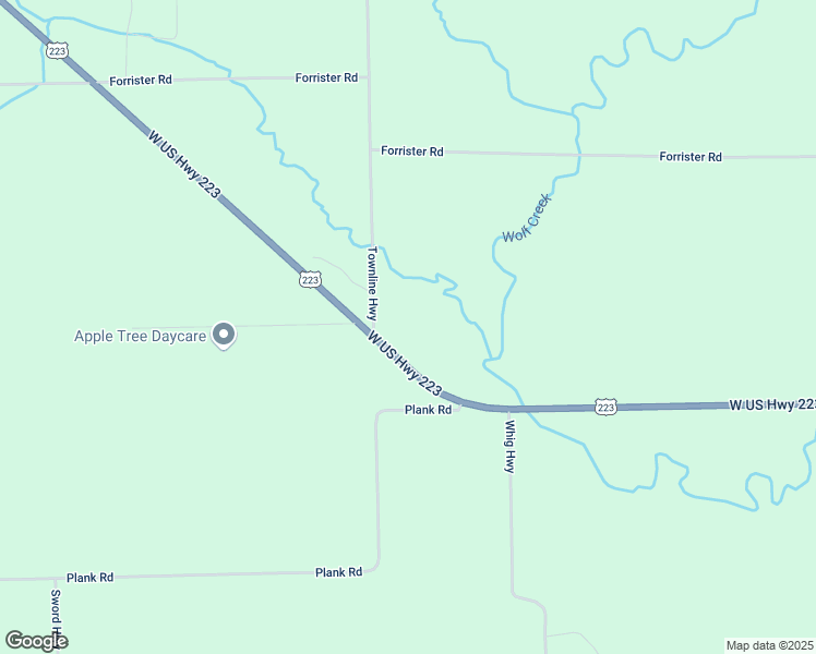 map of restaurants, bars, coffee shops, grocery stores, and more near 704 U.S. 223 in Adrian