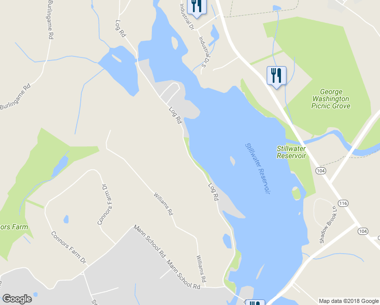 map of restaurants, bars, coffee shops, grocery stores, and more near 175 Log Road in Smithfield
