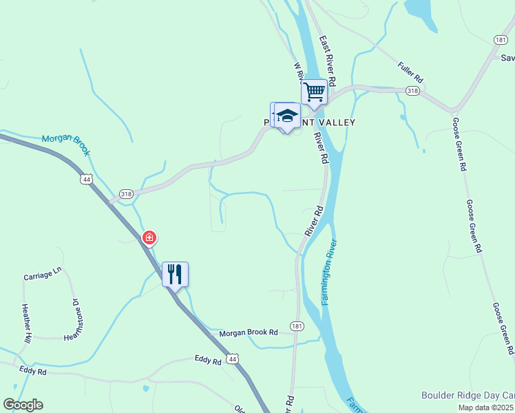 map of restaurants, bars, coffee shops, grocery stores, and more near 24 Albough Road in Barkhamsted