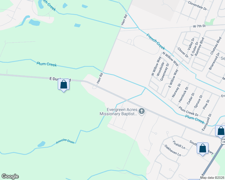 map of restaurants, bars, coffee shops, grocery stores, and more near 4640 East Dunbar Road in Monroe