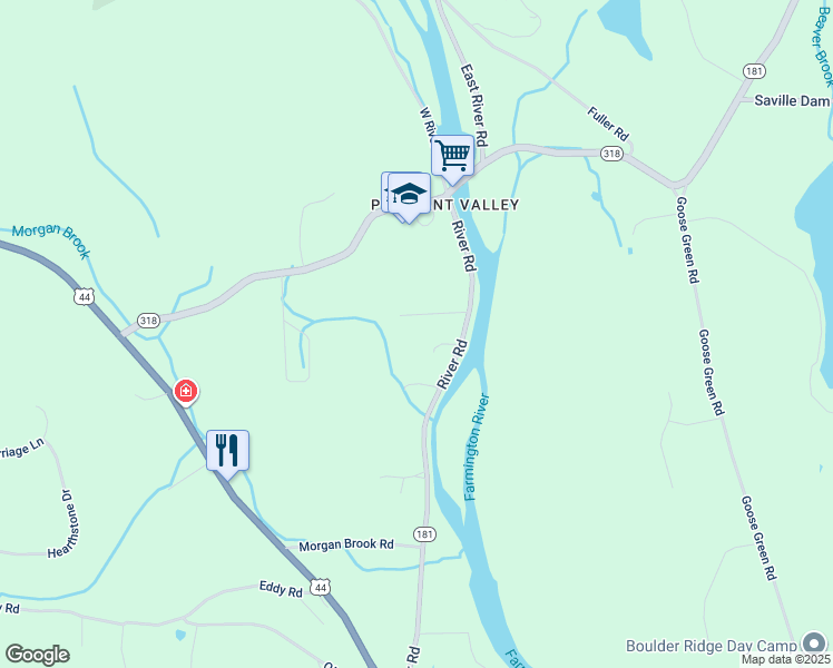 map of restaurants, bars, coffee shops, grocery stores, and more near 28 Albough Road in Barkhamsted
