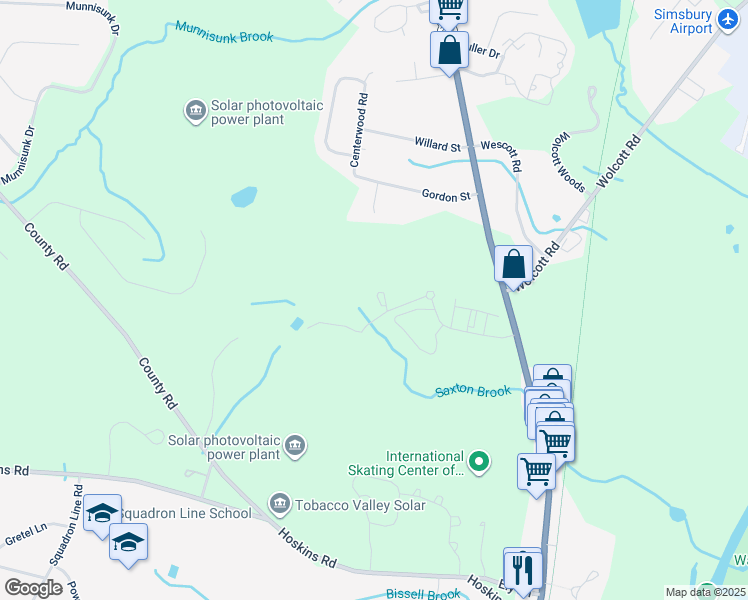 map of restaurants, bars, coffee shops, grocery stores, and more near 100 Casterbridge Crossing in Simsbury