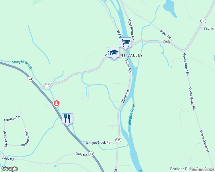 map of restaurants, bars, coffee shops, grocery stores, and more near 24 Albough Road in Barkhamsted