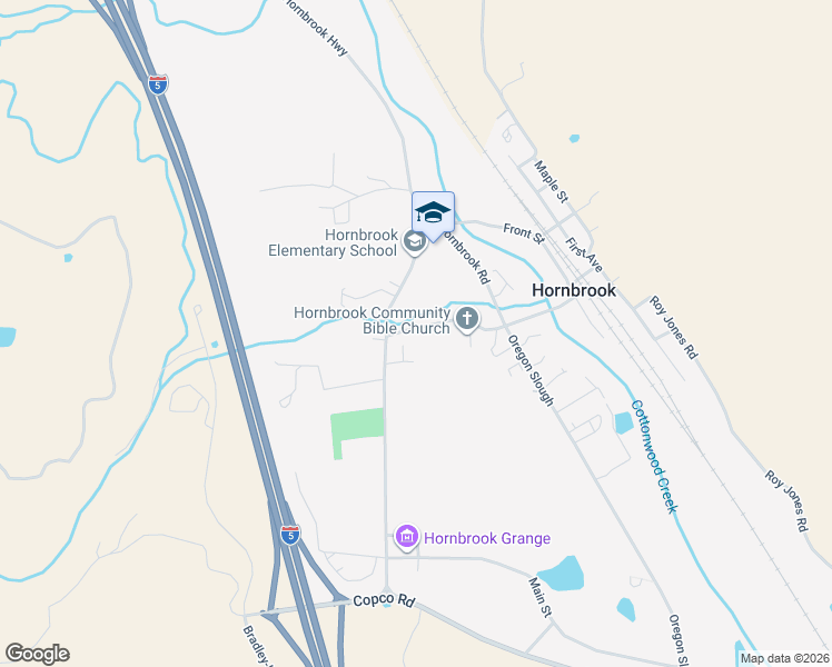 map of restaurants, bars, coffee shops, grocery stores, and more near 324 Henley Hornbrook Road in Hornbrook