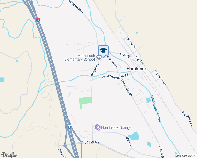 map of restaurants, bars, coffee shops, grocery stores, and more near 324 Henley Hornbrook Road in Hornbrook