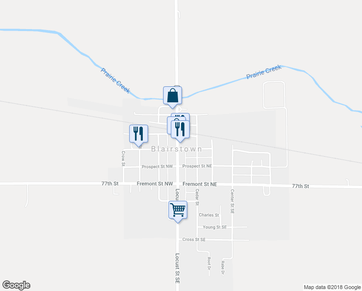 map of restaurants, bars, coffee shops, grocery stores, and more near 104 Benton Street in Blairstown