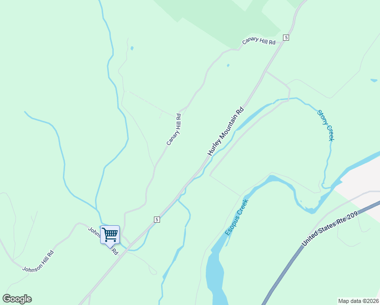 map of restaurants, bars, coffee shops, grocery stores, and more near 175 Canary Hill Road in Kingston