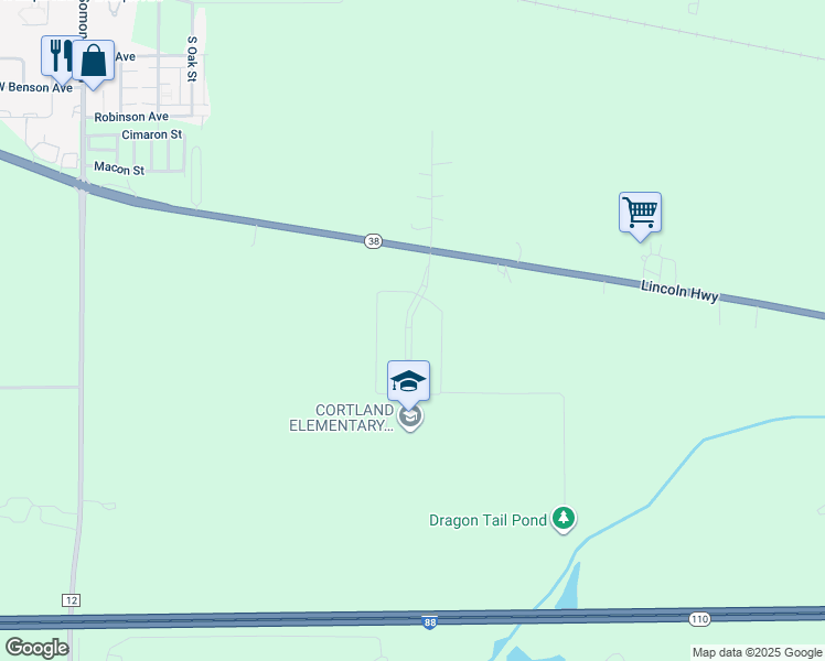 map of restaurants, bars, coffee shops, grocery stores, and more near 486 Hahn Drive in Cortland