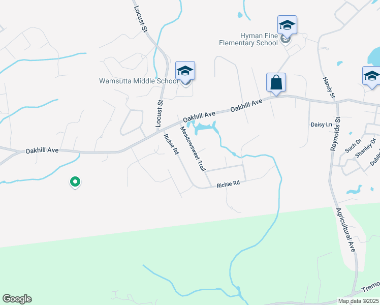 map of restaurants, bars, coffee shops, grocery stores, and more near 53 Meadowsweet Trail in Attleboro
