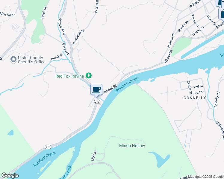 map of restaurants, bars, coffee shops, grocery stores, and more near 530 Abeel Street in Kingston