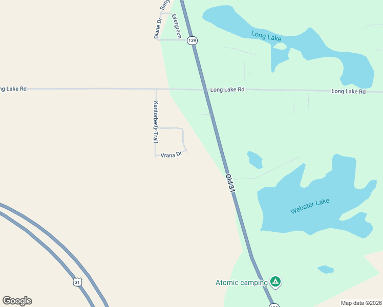map of restaurants, bars, coffee shops, grocery stores, and more near 5983 Vrana Drive in Berrien Springs