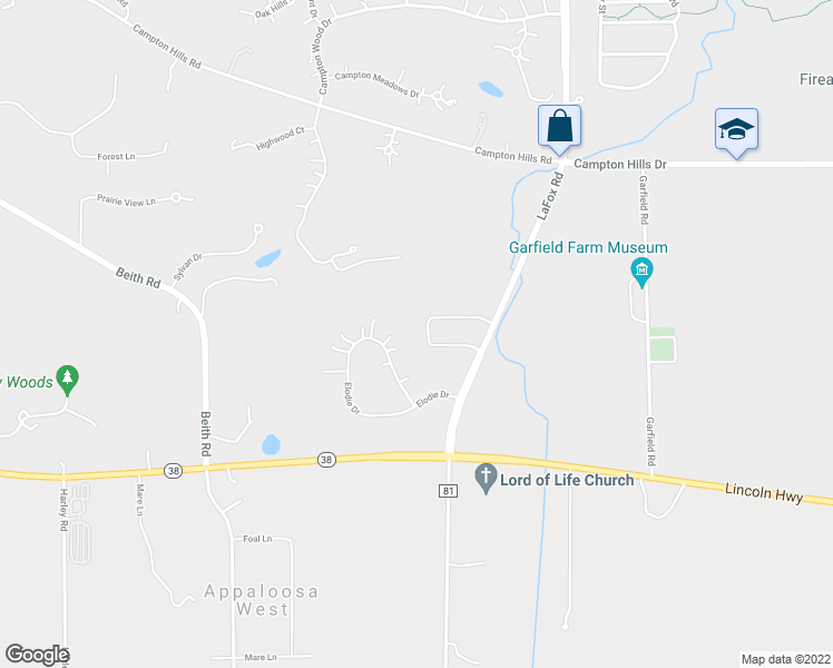 map of restaurants, bars, coffee shops, grocery stores, and more near 2N924 Grand Monde Dr in Elburn