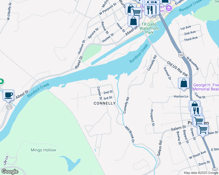 map of restaurants, bars, coffee shops, grocery stores, and more near in Port Ewen