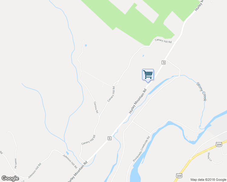 map of restaurants, bars, coffee shops, grocery stores, and more near 175 Canary Hill Road in Kingston