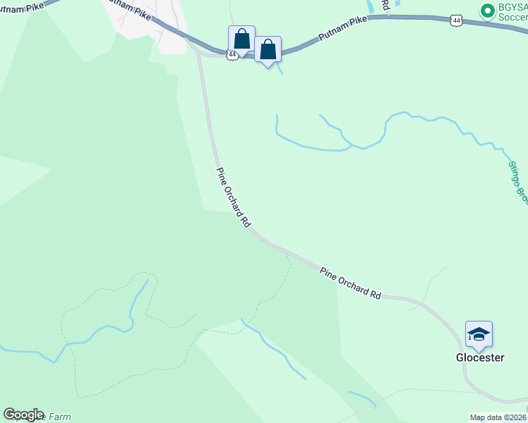 map of restaurants, bars, coffee shops, grocery stores, and more near 106 Pine Orchard Road in Glocester