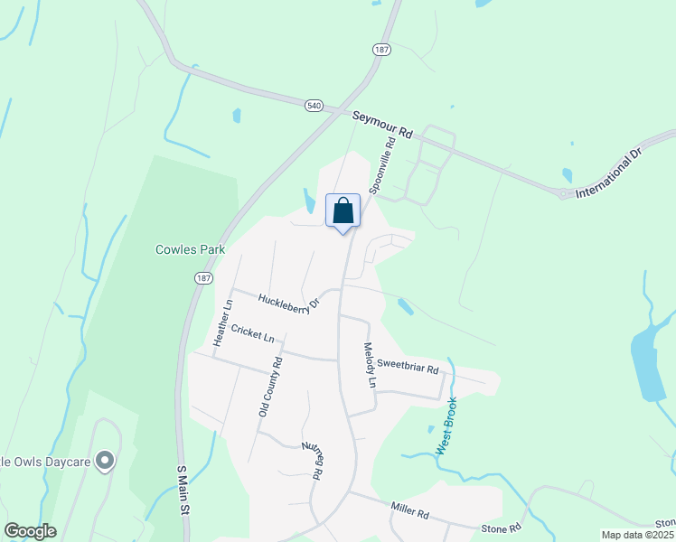 map of restaurants, bars, coffee shops, grocery stores, and more near 44 Spoonville Road in East Granby