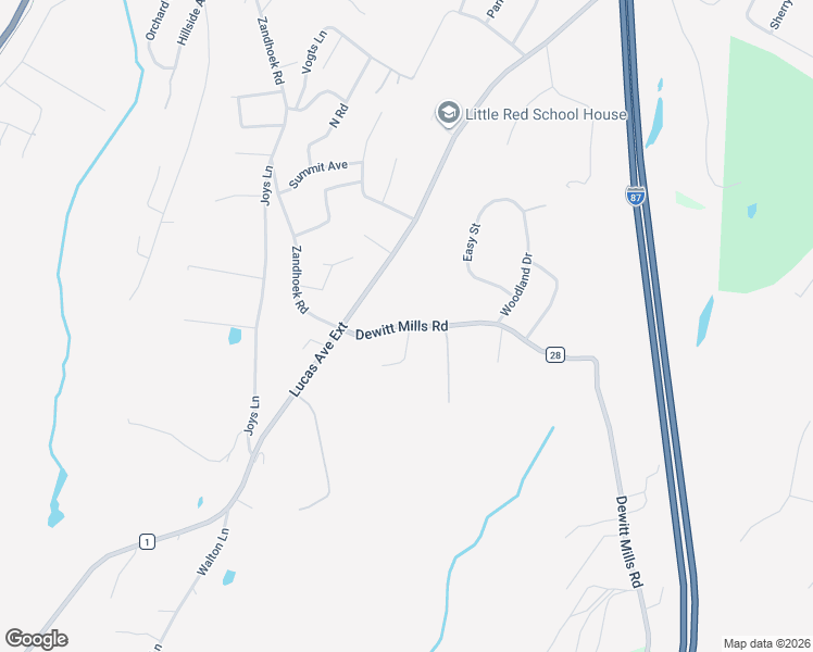 map of restaurants, bars, coffee shops, grocery stores, and more near County Road 28 in Hurley