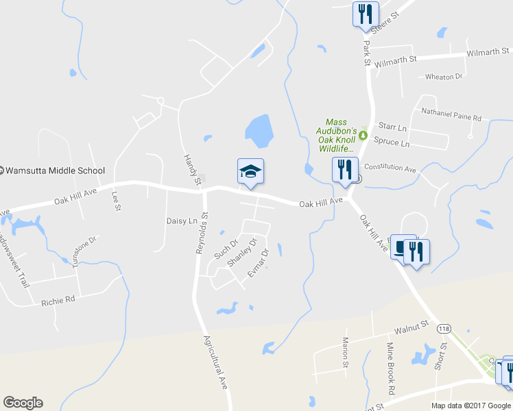 map of restaurants, bars, coffee shops, grocery stores, and more near 158 Melissa Dr in Attleboro