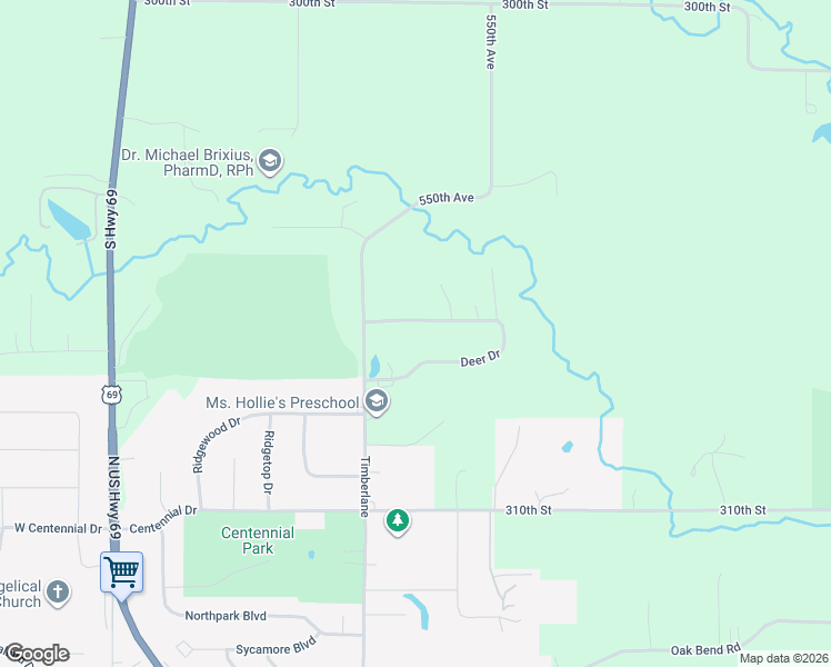 map of restaurants, bars, coffee shops, grocery stores, and more near 30757 Deer Dr in Huxley