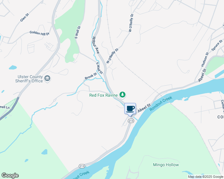 map of restaurants, bars, coffee shops, grocery stores, and more near 104 Wilbur Avenue in Kingston