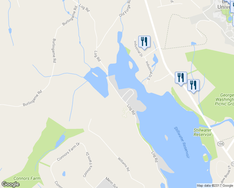 map of restaurants, bars, coffee shops, grocery stores, and more near 216 Log Road in Smithfield