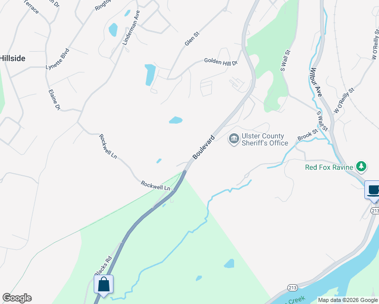 map of restaurants, bars, coffee shops, grocery stores, and more near 405 Boulevard in Kingston