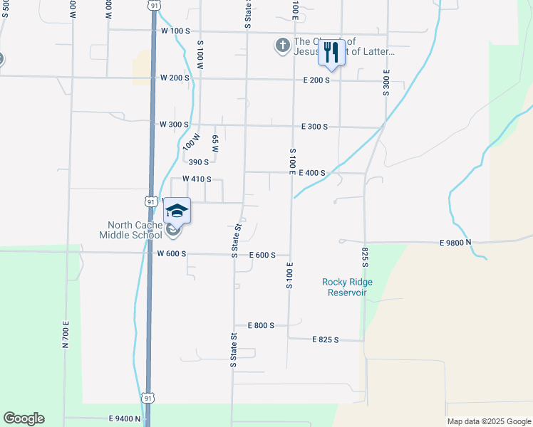 map of restaurants, bars, coffee shops, grocery stores, and more near 478 South 100 East in Richmond