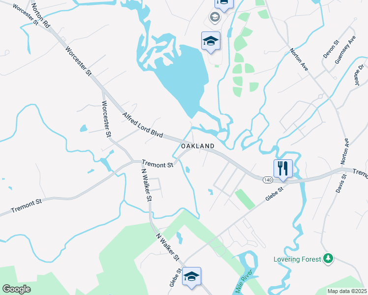 map of restaurants, bars, coffee shops, grocery stores, and more near 1 Mill Lane in Taunton
