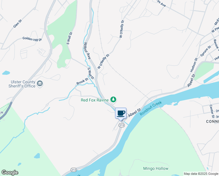 map of restaurants, bars, coffee shops, grocery stores, and more near 104 Wilbur Avenue in Kingston