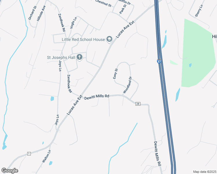 map of restaurants, bars, coffee shops, grocery stores, and more near 21 Easy Street in Hurley