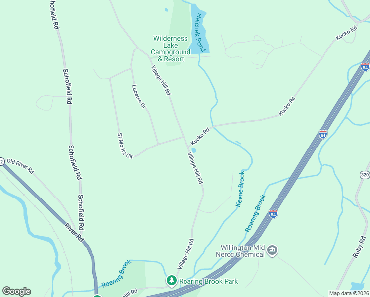 map of restaurants, bars, coffee shops, grocery stores, and more near 105 Village Hill Road in Willington