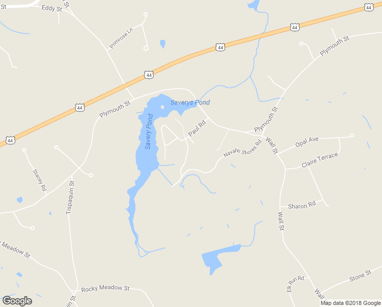 map of restaurants, bars, coffee shops, grocery stores, and more near 44 Navaho Shores Road in Middleborough