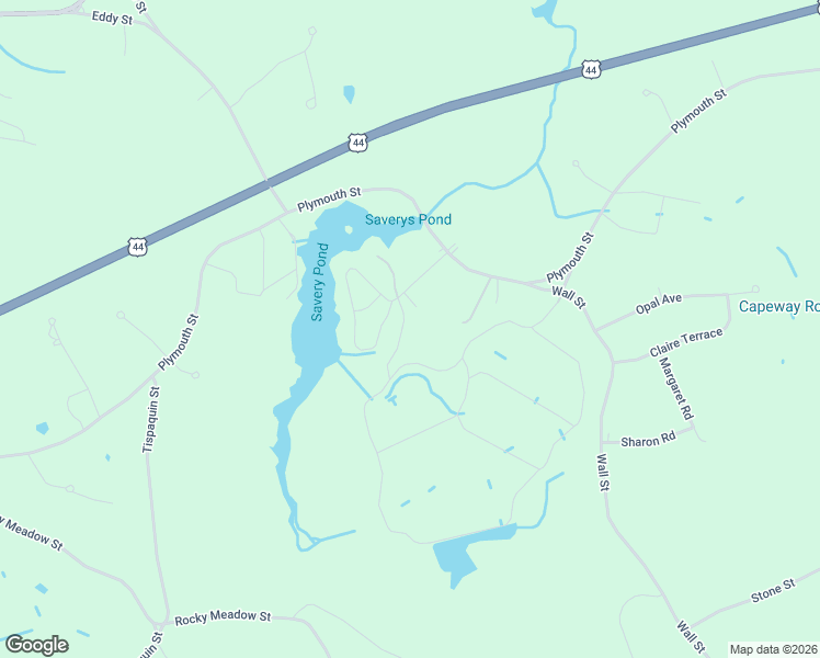 map of restaurants, bars, coffee shops, grocery stores, and more near 44 Navaho Shores Road in Middleborough