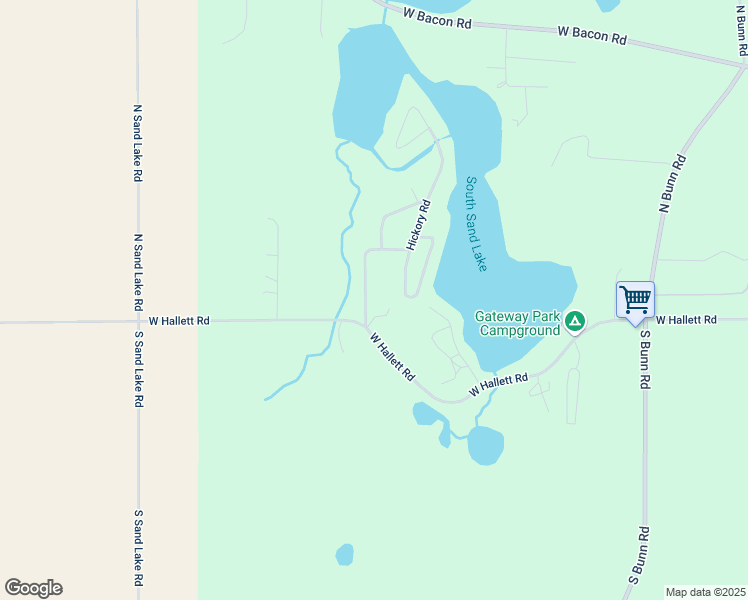 map of restaurants, bars, coffee shops, grocery stores, and more near 1055 Hickory Road in Hillsdale