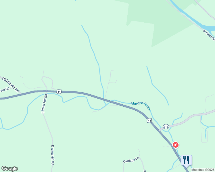 map of restaurants, bars, coffee shops, grocery stores, and more near 6 Dew Road in Barkhamsted