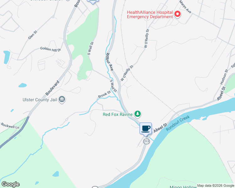 map of restaurants, bars, coffee shops, grocery stores, and more near 153 Wilbur Avenue in Kingston