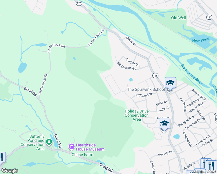 map of restaurants, bars, coffee shops, grocery stores, and more near 7 Pat Drive in Lincoln