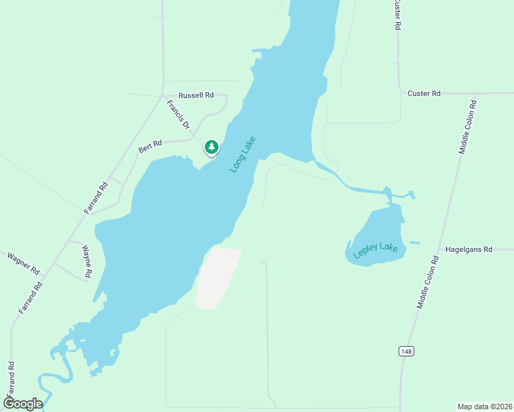 map of restaurants, bars, coffee shops, grocery stores, and more near 60844 Shoreline Drive in Burr Oak