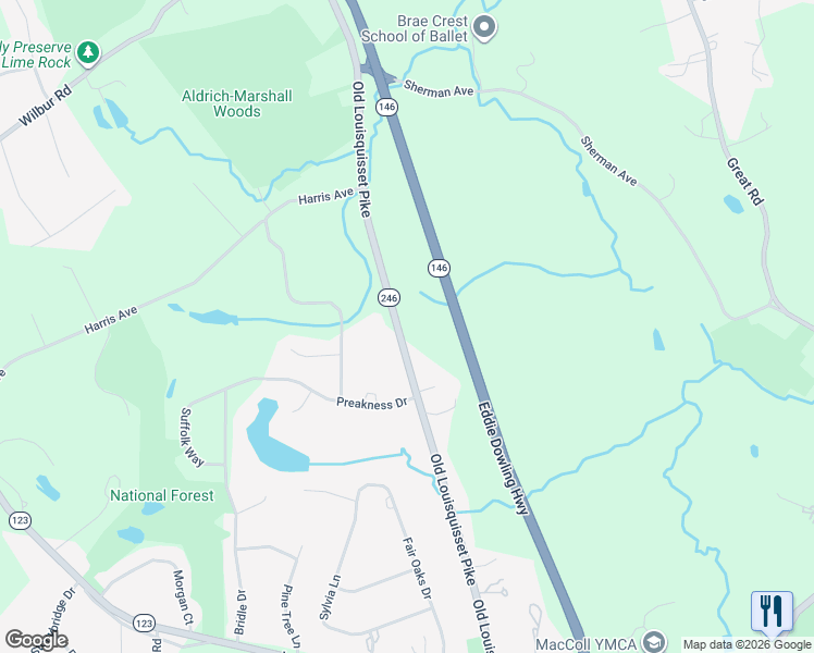 map of restaurants, bars, coffee shops, grocery stores, and more near 1896 Old Louisquisset Pike in Lincoln
