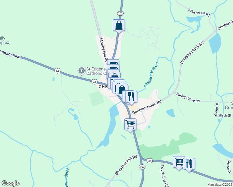 map of restaurants, bars, coffee shops, grocery stores, and more near in Glocester