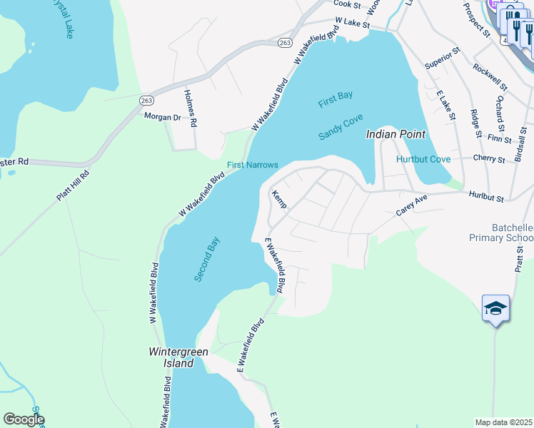 map of restaurants, bars, coffee shops, grocery stores, and more near 266 Perch Rock Trail in Winchester