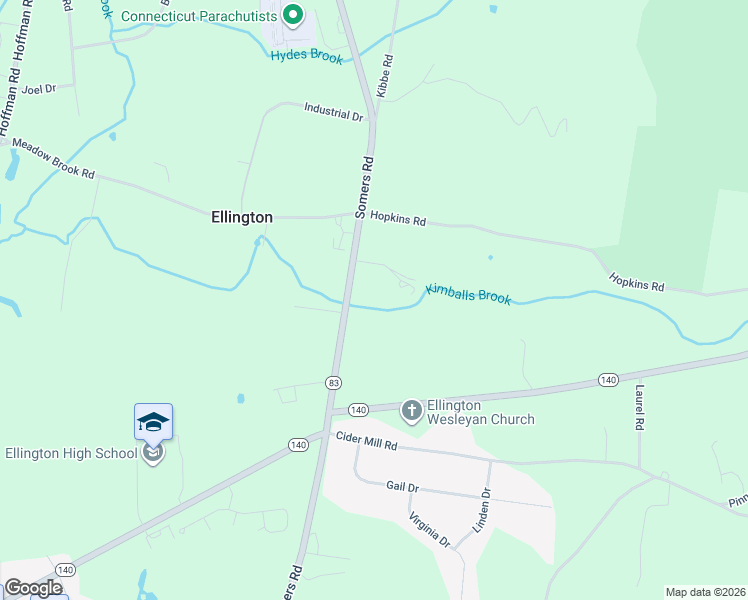 map of restaurants, bars, coffee shops, grocery stores, and more near 311 Connecticut 83 in Ellington