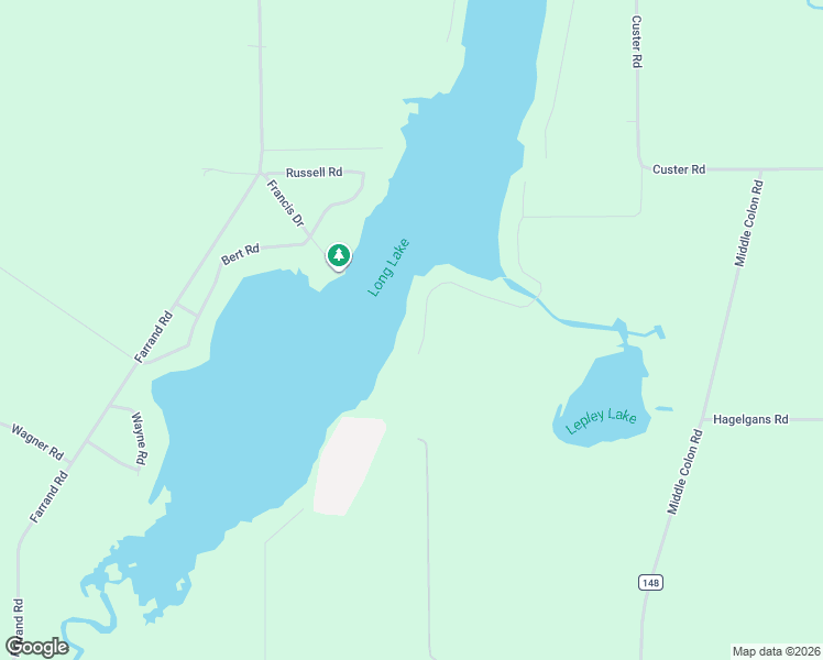 map of restaurants, bars, coffee shops, grocery stores, and more near 60844 Shoreline Drive in Burr Oak