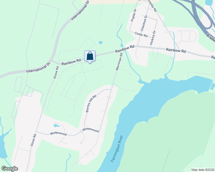 map of restaurants, bars, coffee shops, grocery stores, and more near 111 New Town Road in Windsor