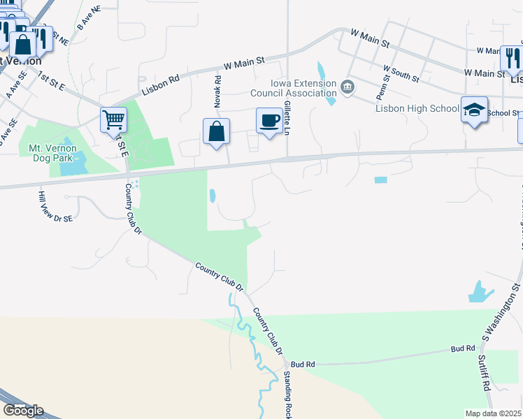 map of restaurants, bars, coffee shops, grocery stores, and more near 932 Willow Lane in Lisbon